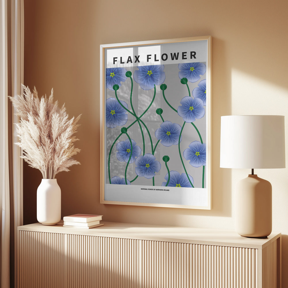 Flax flower - National flower of Ireland Poster