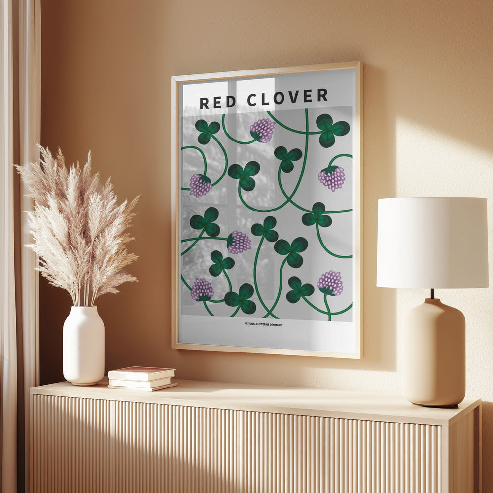 Red Clover - National flower of Denmark Poster
