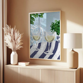 White wine under the tree Poster