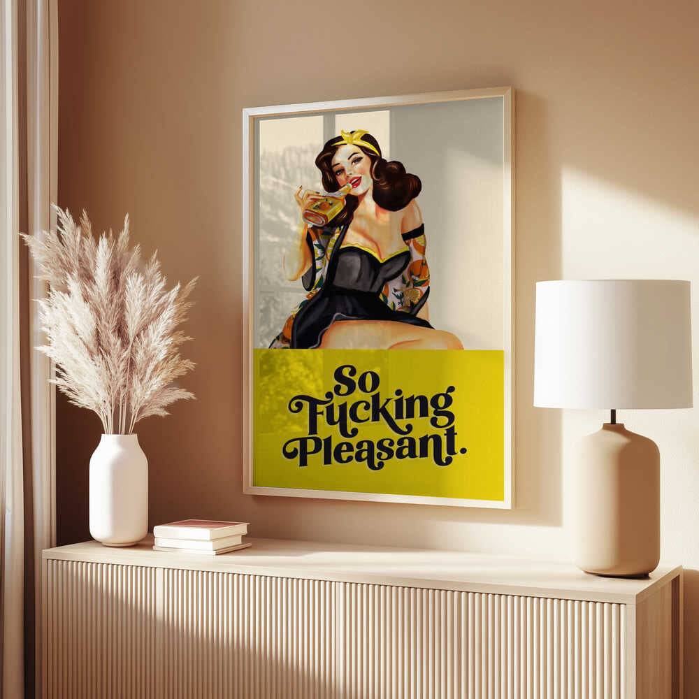 So Fucking Pleasant Art Deco Pinup Girl Poster