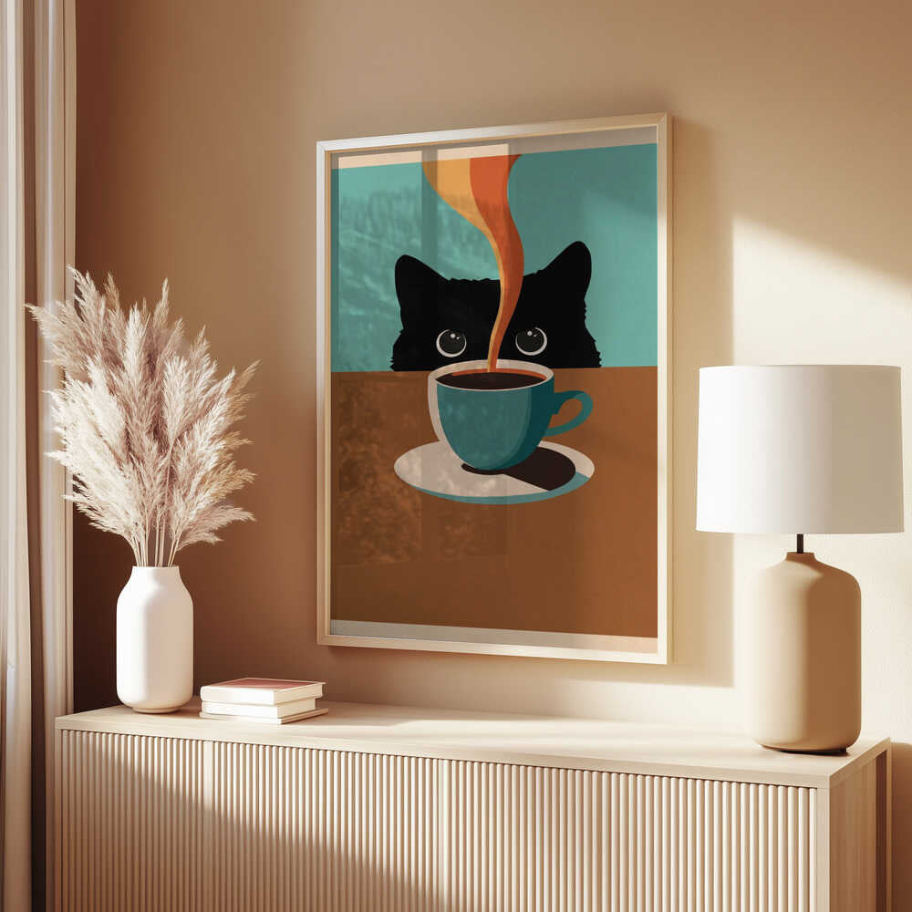 Cat &amp; Coffee Poster