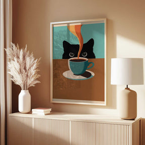 Cat &amp; Coffee Poster
