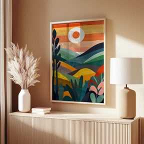 Sunrise Over Rolling Hills Poster