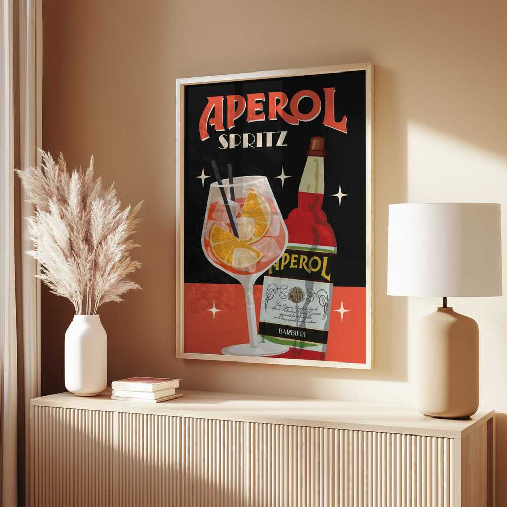 A4 Aperol Spritz 2 Black 01.png Poster