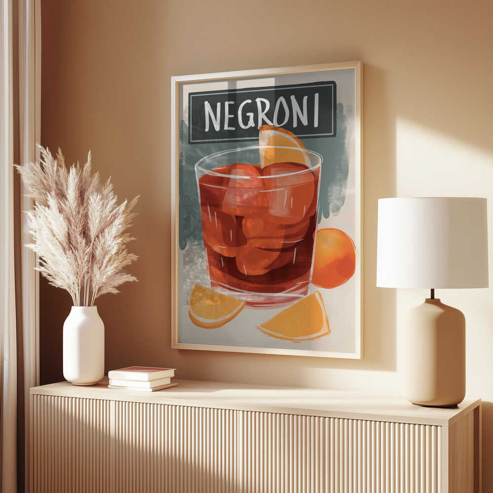Vibrant Negroni Cocktail Poster