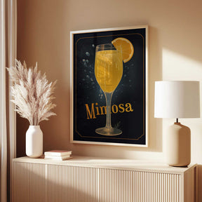 Vibrant Illustration Of A Mimosa Cocktail Poster