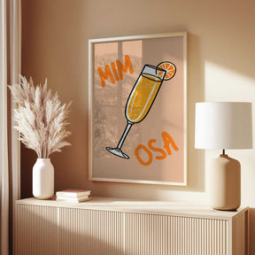 Illustration Of A Mimosa Cocktail Poster