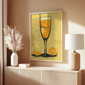 Illustration Of A Mimosa Cocktail Poster