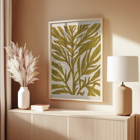 Golden Leaf Silhouette with Tree Branch Poster