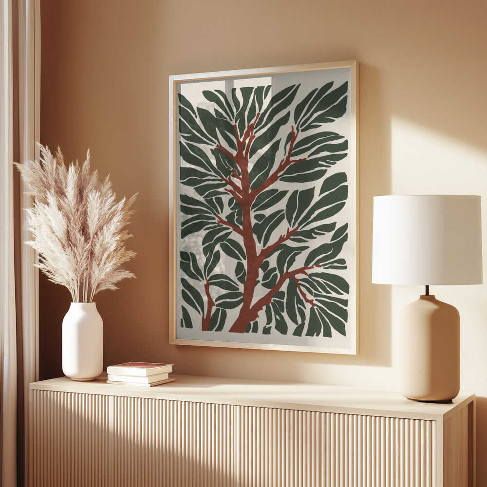 The Tree Branch with Green Leaves Poster