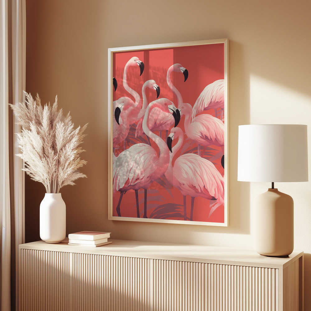Vibrant Pink Flamingos Poster