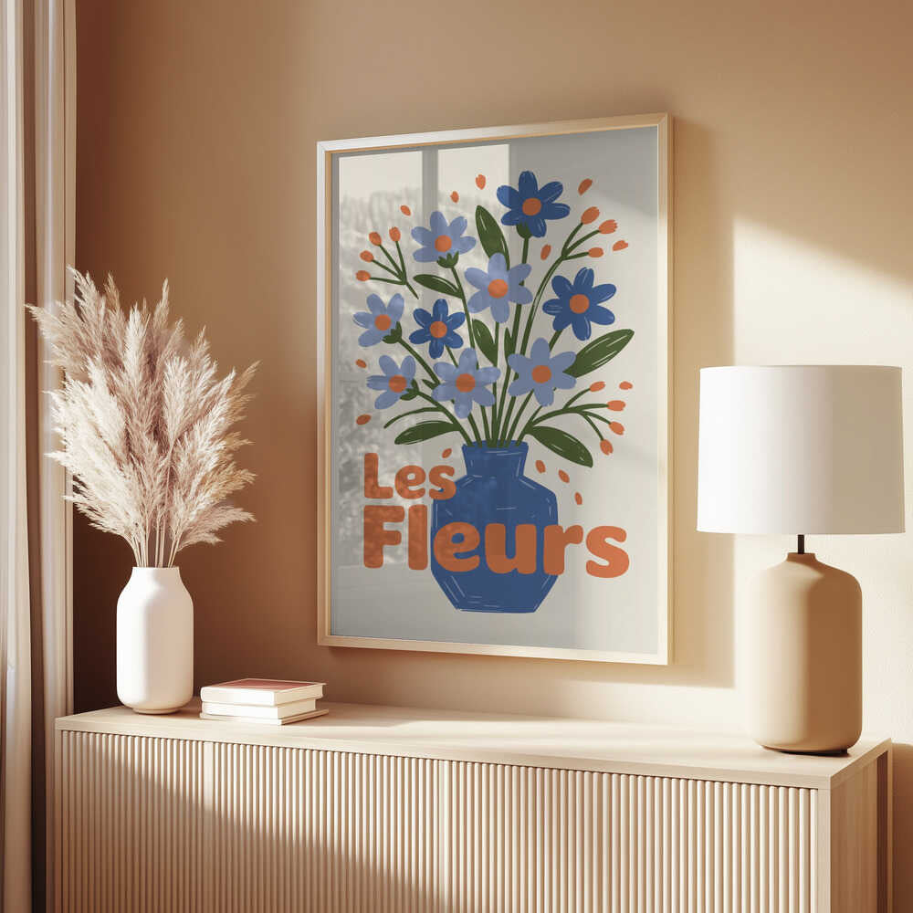 Charming Blue Blooms Poster