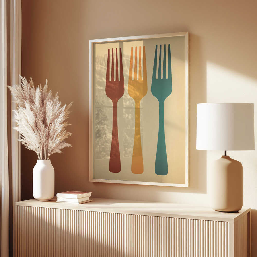 Colorful Fork Trio Poster