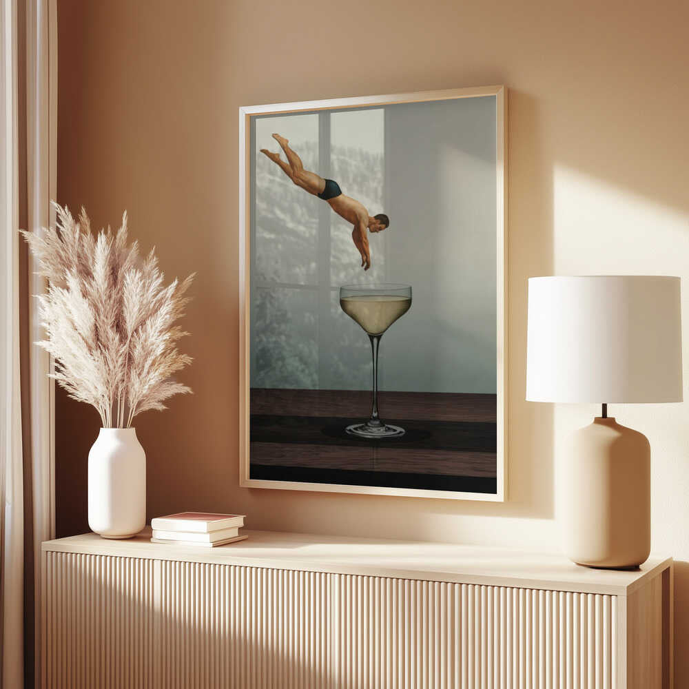 Champagne Dive Poster
