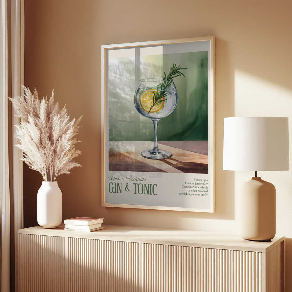 Classic Cocktails - Gin and Tonic Poster