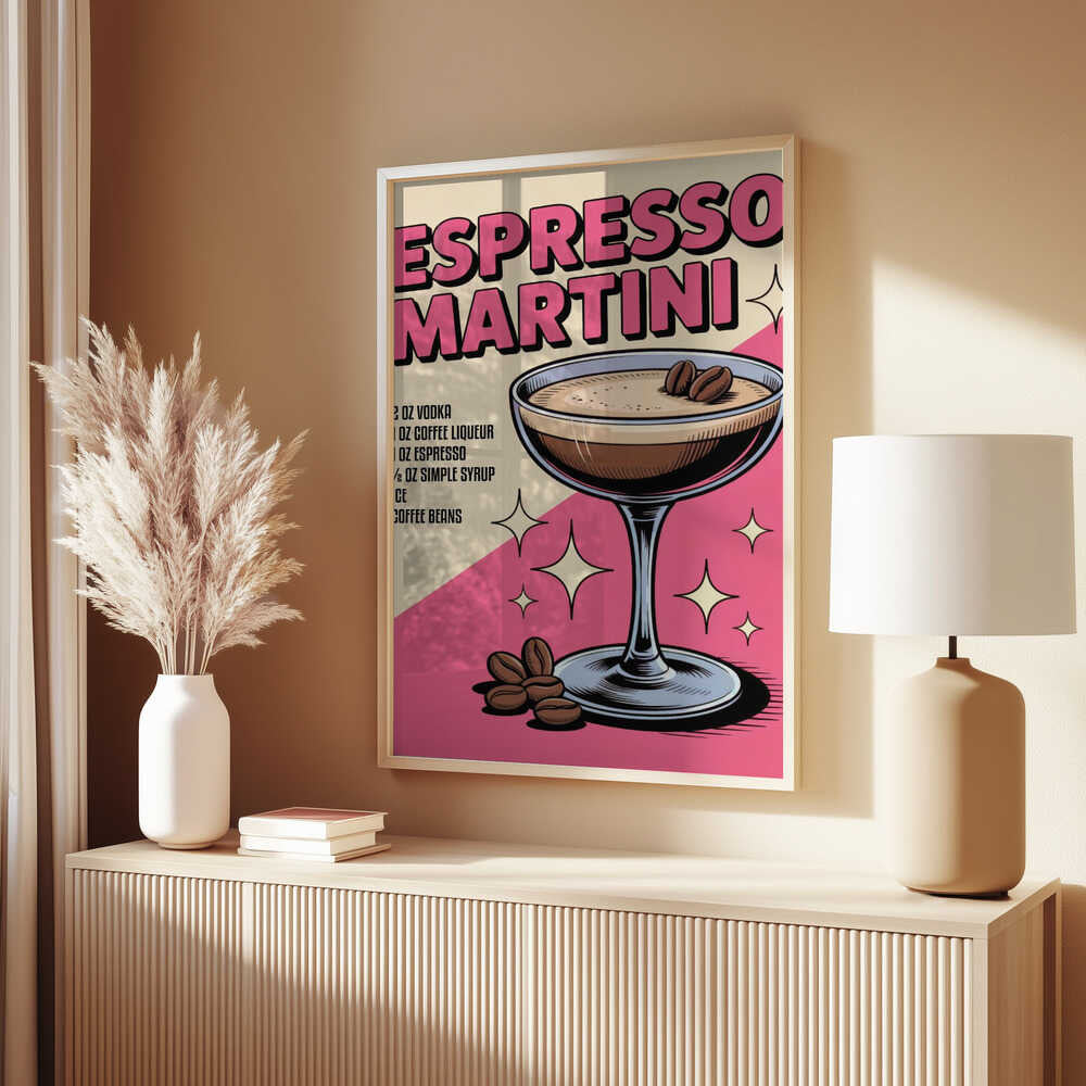 Espresso Martini Retro Style Poster