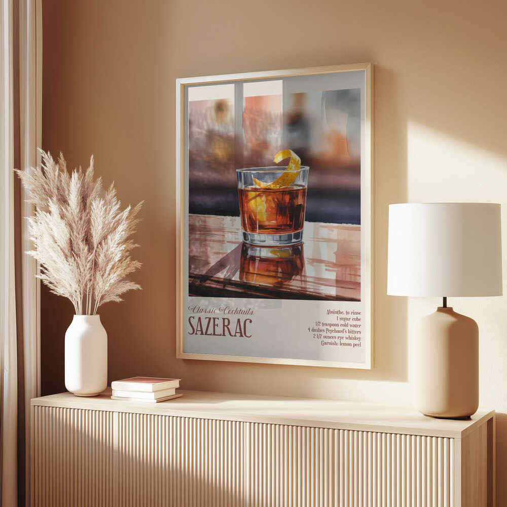 Classic Cocktails - Sazerac Poster