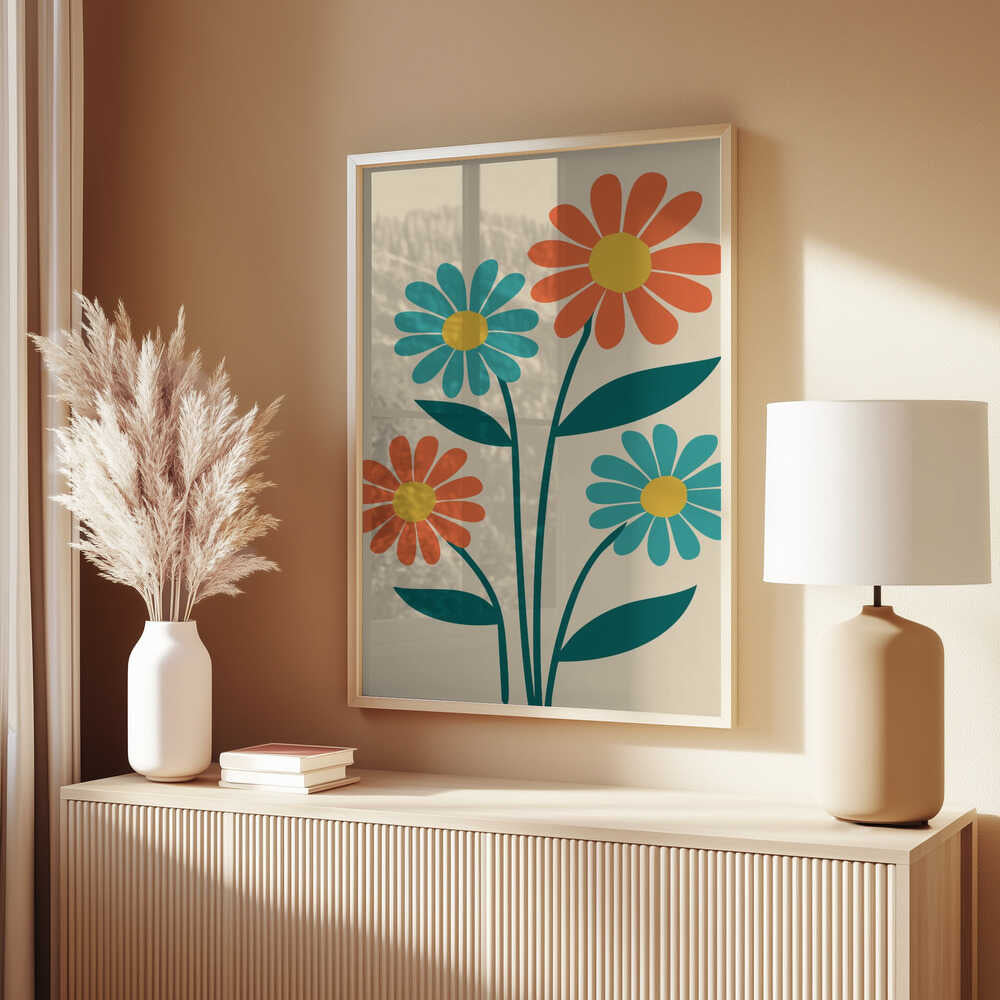 Boho Flowers Series No 8 Poster