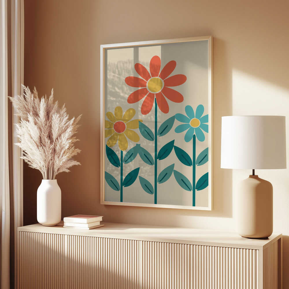 Boho Flowers Series No 7 Poster