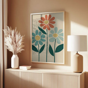 Boho Flowers Series No 6 Poster