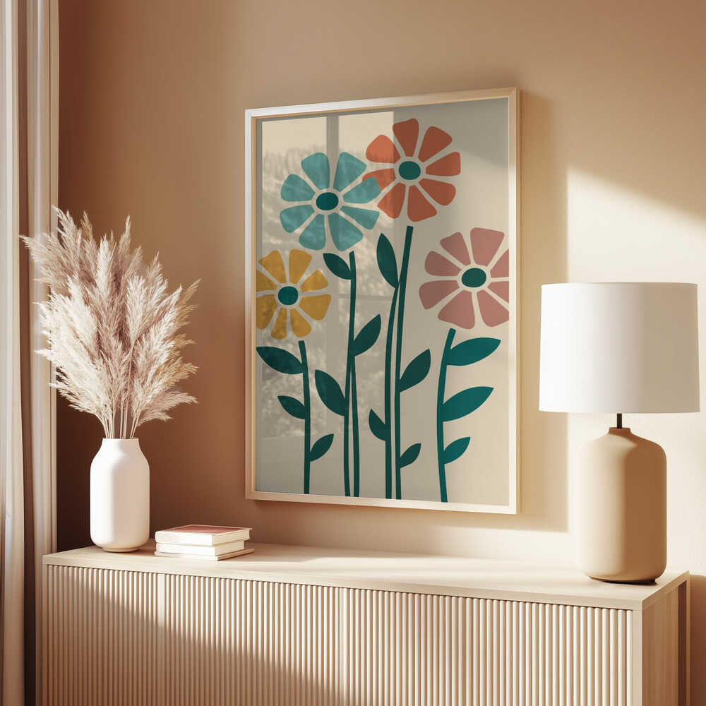 Boho Flowers Series No 5 Poster