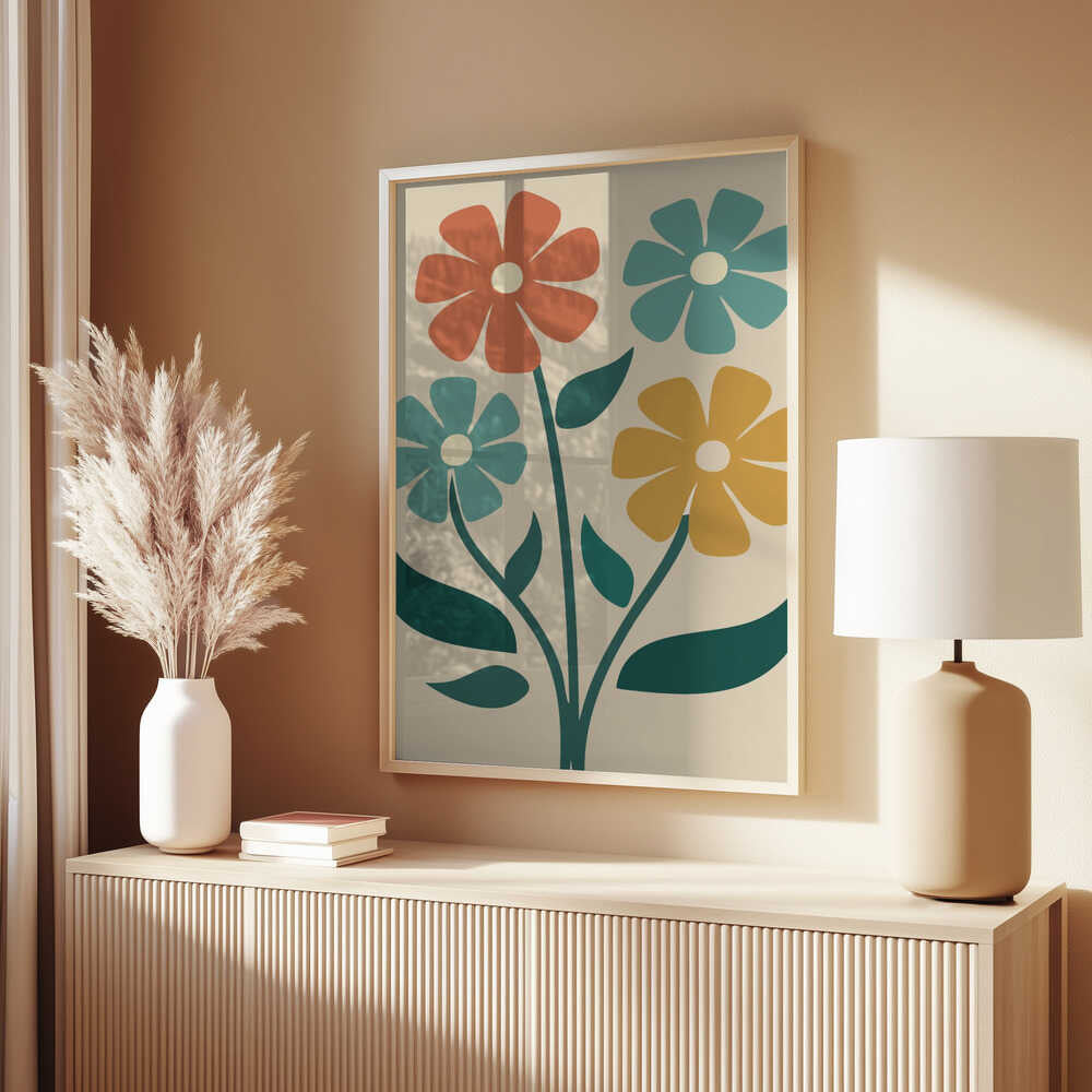 Boho Flowers Series No 4 Poster