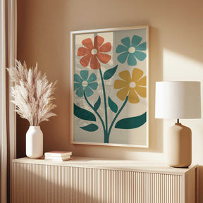 Boho Flowers Series No 4 Poster
