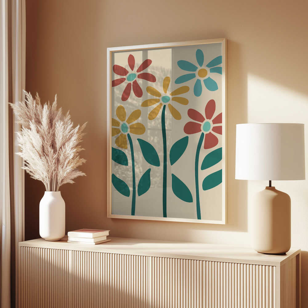 Boho Flowers Series No 3 Poster