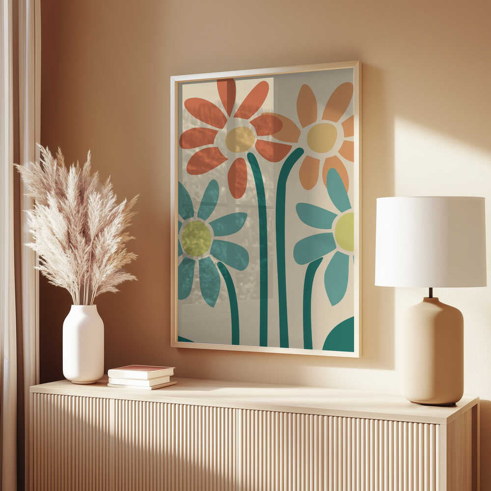 Boho Flowers Series No 2 Poster