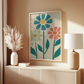 Boho Flowers Series No 1 Poster