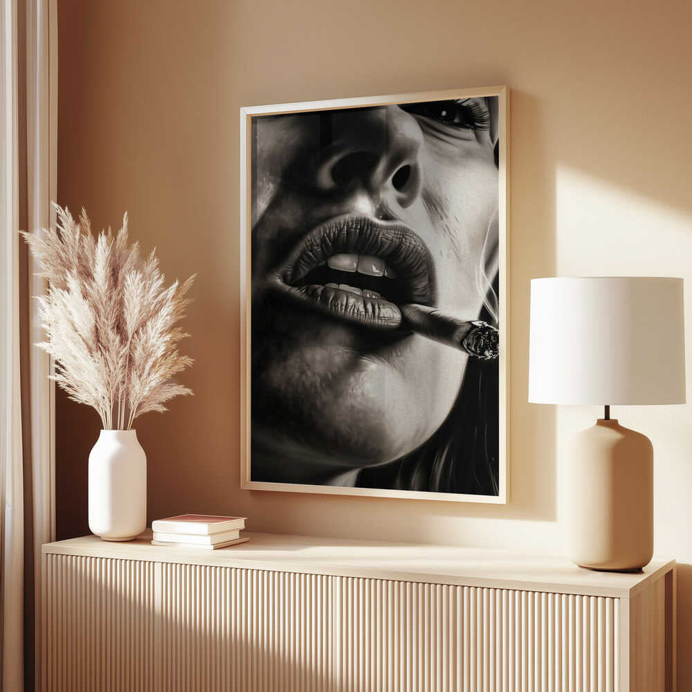 The Girl With the Burning Cigarette Poster