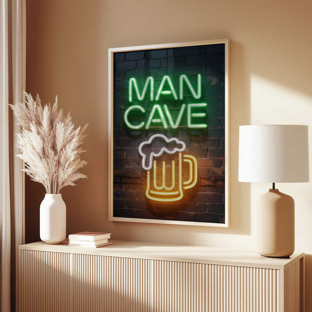 Man Cave Neon Sign No 3 Poster