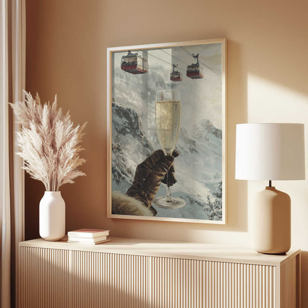 Bubbly Skiing Poster