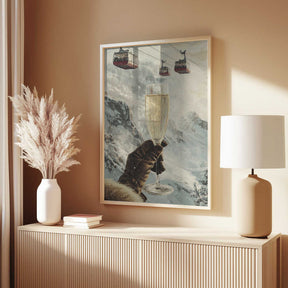 Bubbly Skiing Poster