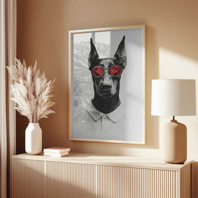 Doberman In Polo Shirt Poster
