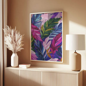 Vivid Jewel Leaves Poster