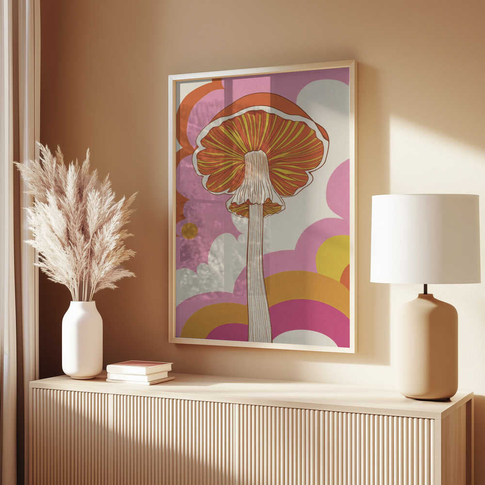 Retro Mushroom Poster