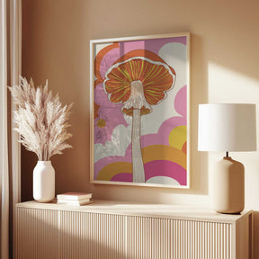 Retro Mushroom Poster
