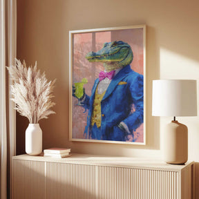 Crocodile In a Blue Suit Poster