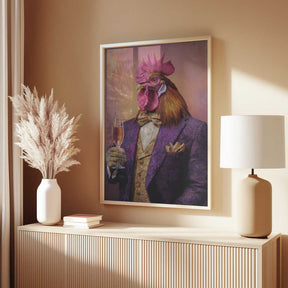 Rooster In a Purple Tuxedo Poster