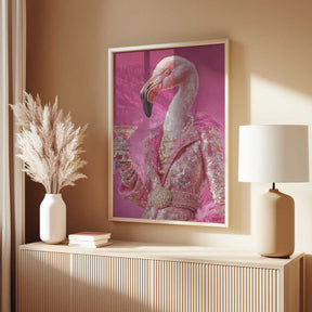 Flamingo In a Disco Jumpsuit Poster