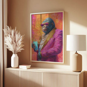 Gorilla In Pink Tuxedo Poster