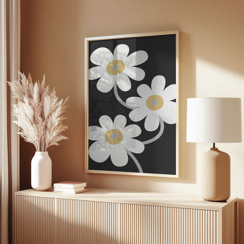 White Flowers In the Dark Poster