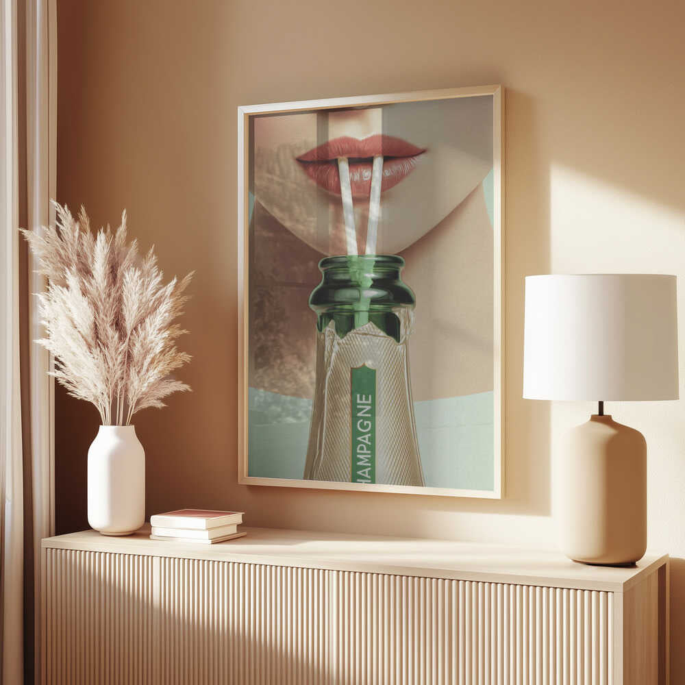 Champagne and Straws Poster