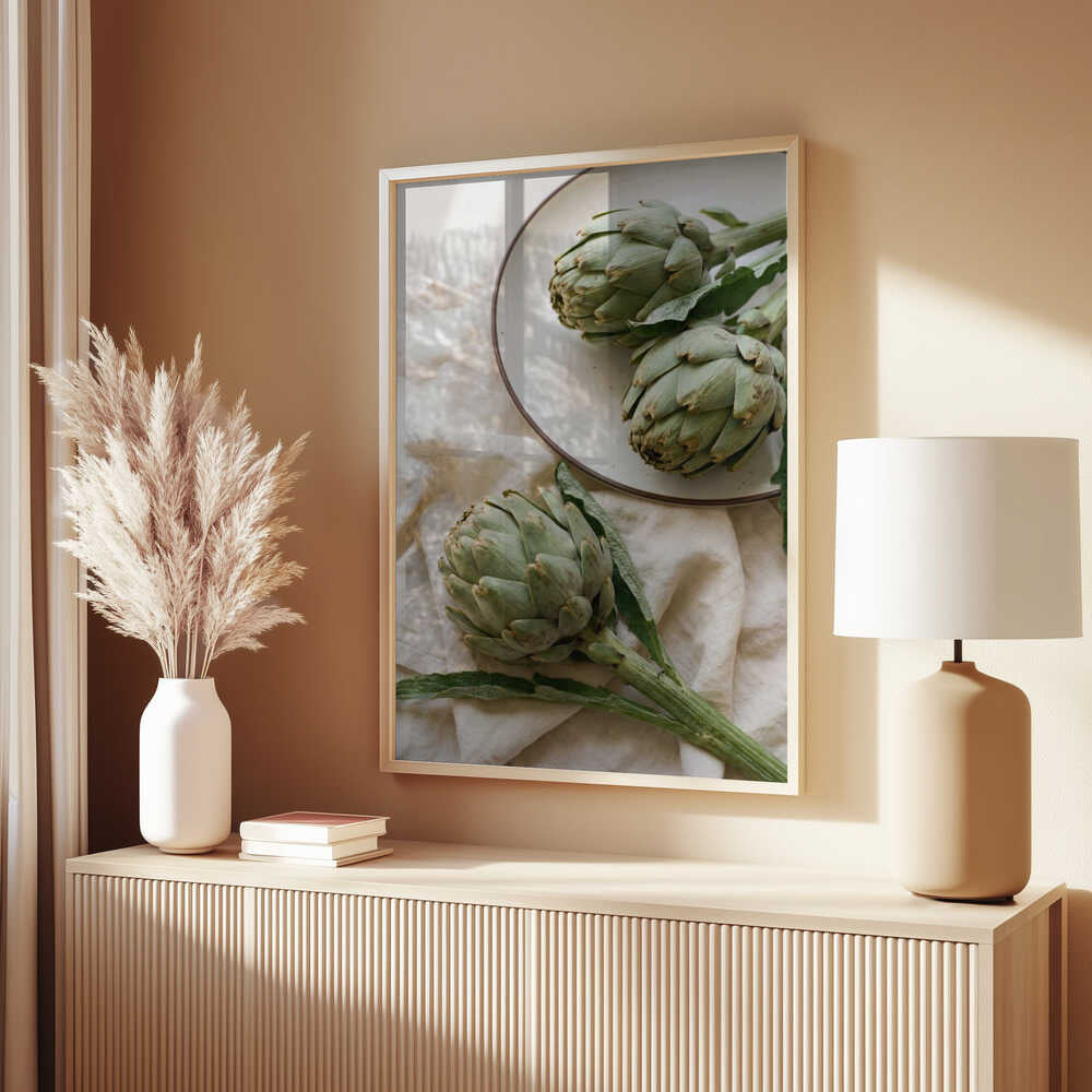 Three Fresh Artichokes Poster