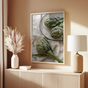 Three Fresh Artichokes Poster