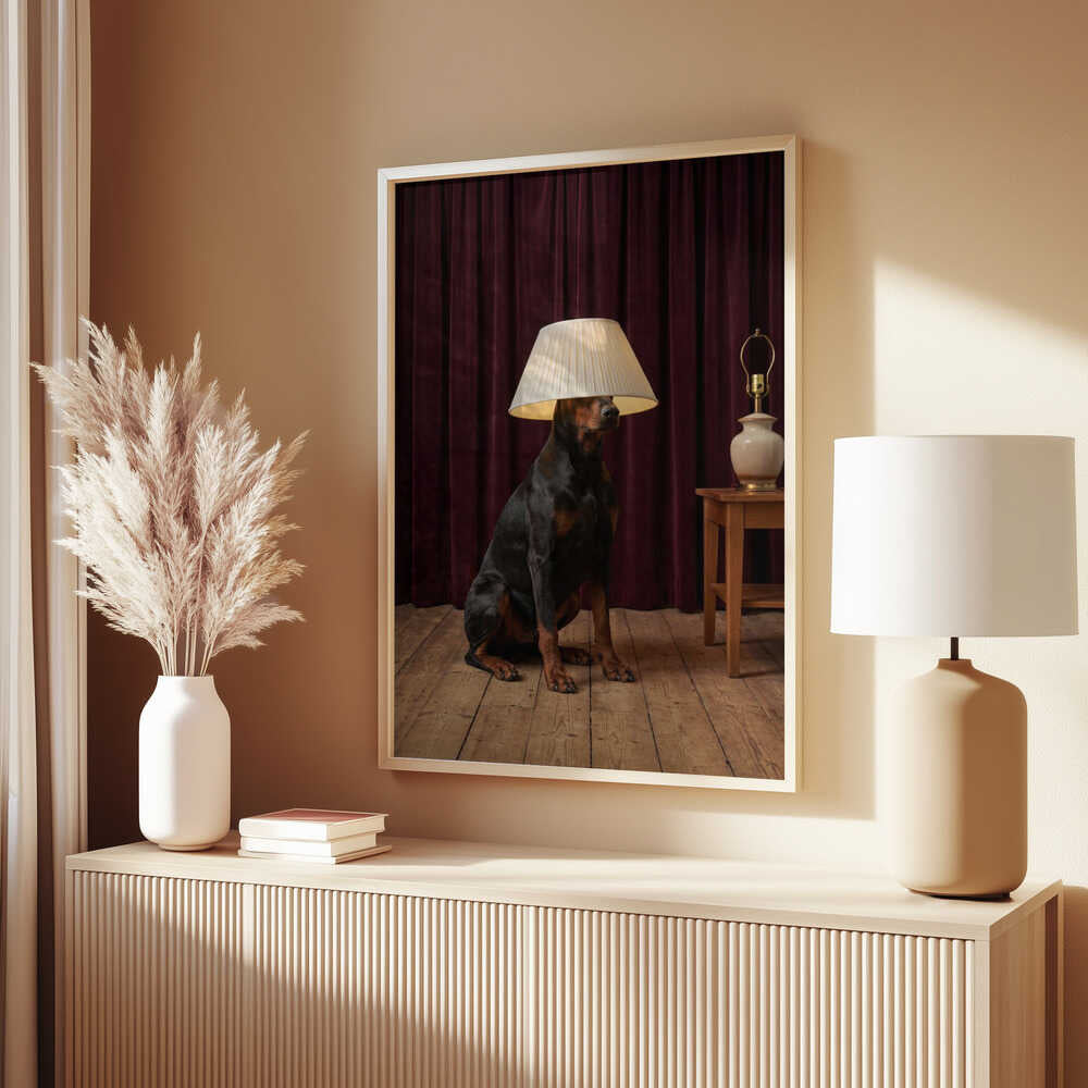 The Doberman Lamp Poster