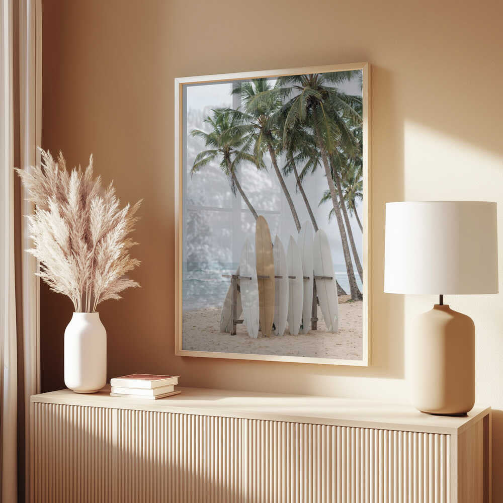 Surfboards On the Beach Poster