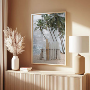 Surfboards On the Beach Poster
