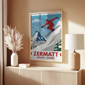 Zermatt Skiing Poster